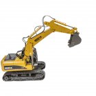HuiNa Toys 1550 15Channel 2.4G 1/14 RC Car 680 Degree Rotation Metal Excavator Cool Sound/Light Effect Truck Yellow