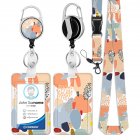 ID Badge Holder With Lanyard Retractable Badge Reel Clip ID Protector Bage Clips For Nurse Doctor Teacher Student E