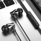 In-ear Bass Stereo Wire Control Headset Subwoofer Music Earphones Sports Earbuds With Microphone X10 black