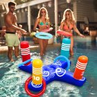 Inflatable Pool Ring Toss Games Kit with Rings Multiplayer Pool Throwing Game