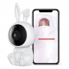 Intelligent Video A10 Baby Monitor Two-way Voice Calling 100-degree Super Wide-angle Lens 1080p Resolution High-definition Vision Camera White