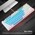 K100 Dual-color 87-key Usb Backlit Key Click Office Home Gaming Mechanical <span style='color:#F7840C'>Keyboard</span> Blue and white