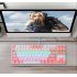 K100 Dual color 87 key Usb Backlit Key Click Office Home Gaming Mechanical Keyboard White pink