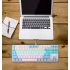 K100 Dual color 87 key Usb Backlit Key Click Office Home Gaming Mechanical Keyboard White pink