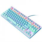 K2 87-key Computer <span style='color:#F7840C'>Keyboard</span> Waterproof <span style='color:#F7840C'>Wired</span> Gaming Mechanical <span style='color:#F7840C'>Keyboard</span> blue