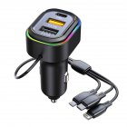 K5 Car Charger 36w Fast Charging Multi-functional Adapter Mp3 Bluetooth Player Audio Transmitter black