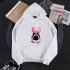 KAWS Men Women Cartoon Hoodie Sweatshirt Love Bear Thicken Autumn Winter Loose Pullover Pink L