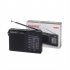 KK228 Portable AM FM 2 Band Radio Battery Operated Radios Easy Adjustment Compact Radios Player For Senior Home Walking black
