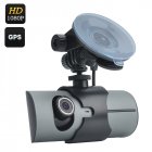 Keep an extra set of eyes on the road with the dual camera car DVR  coming with a 2 7 inch TFT display  GPS and G Sensor