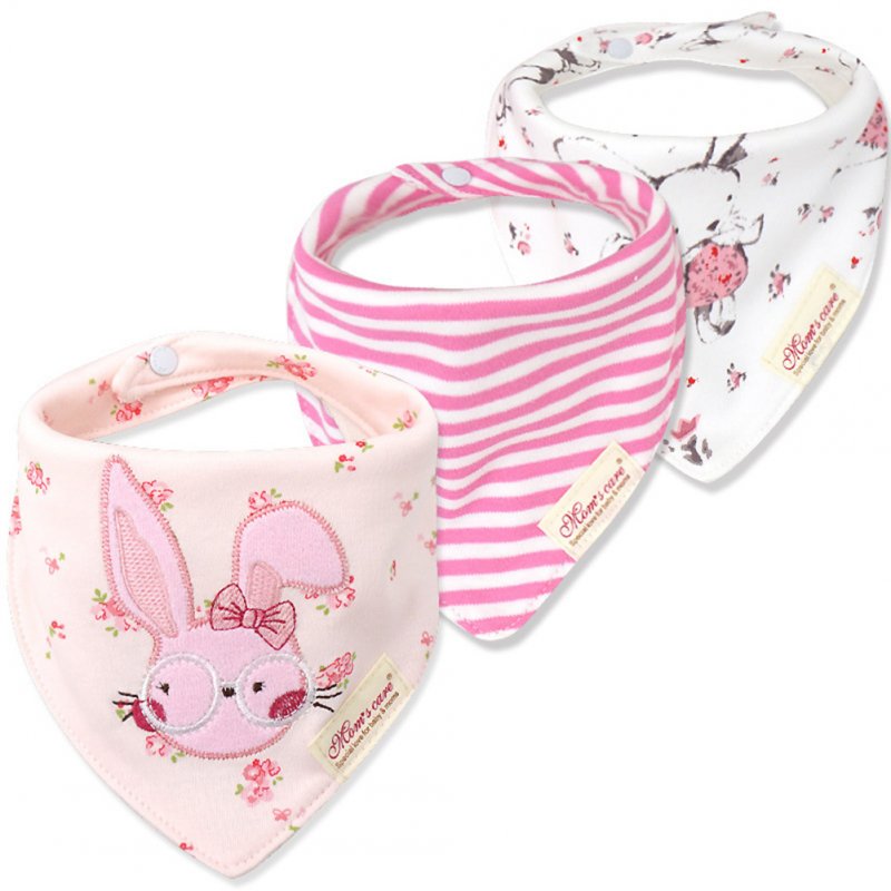Kids Baby Bibs Burp Cloth - 17 Pink rabbit