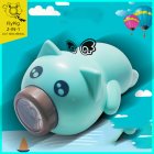Kids Bicycle Led Piggy Headlight Horn Bell Usb Rechargeable Bike Flashlight Safety Warning Lamp Flashlight Cycling Equipment Blue + Coffee Mouth) )
