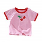 Kids Short Sleeves T-shirt Fashion Cute Printing Round Neck Breathable Tops For 1-6 Years Old Boys Girls A10 3-4Y 110cm