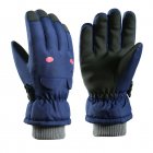 Kids Winter Snowboard Gloves Waterproof Windproof Plush Warm Gloves Snowboard Wear Outdoor Skiing Equipment blue