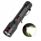 LED 3 Modes Adjustable USB Rechargeable Flashlight Lamp for Outdoor Camping black_Model 1945A