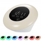 LED Dimming Touch Screen Mirror Alarm Clock Home Decoration white