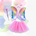 LED Flashing Butterfly Wings Clothes Children Show Costumes Angel Wings Set Pink