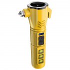 LED Flashlight Multi-functional Safety Hammer Flashlight USB Charging Portable Strong Light Torch For Camping Hiking Fishing yellow