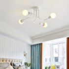 LED Retro Wrought Iron Ceiling Light 4 Heads Lamp for Home Restaurant Dinning Cafe Bar Room Decor white_Without light source