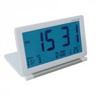 LED Ultrathin Mini Portable Travel Clamshell Digital Table Alarm Clock with Night Lamp