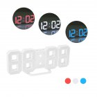 LED Wall Clock Alarm Clock Digital 3D Living Room Explosion Models Electronic Clock White shell blue white red three colors