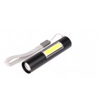 <span style='color:#F7840C'>LED</span> XPE+ COB <span style='color:#F7840C'>Mini</span> USB Rechargeable <span style='color:#F7840C'>Flashlight</span> with Hanging Rope black_Model 1463-COB