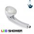 LED color changing shower head with remote and HOT  WARM  COLD water detection colors   This lighted shower head changes color with the temperature of the water