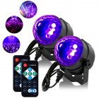 LUNSY 2PCS Portable LED 6 Colors Sound Actived Crystal Magic Ball Stage Party Light with Remote Control, 85-265V Disco Ball Lamp Set for Party, KTV, Club