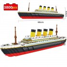 Large Titanic  Building  Block Cruise Ship Model Small Particles Assembled Bricks Stress Relief Educational Toy For Children Grown-up As shown