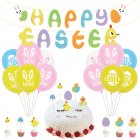 Latex Balloons Set Include Banners Cake Toppers Easter Egg Balloons Photo Props For Happy Easter Decorations