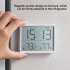 Lcd Digital Alarm Clock Large Screen Displays Magnetic Design Thermometer Meter Humidity Monitor White