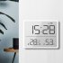 Lcd Digital Alarm Clock Large Screen Displays Magnetic Design Thermometer Meter Humidity Monitor White
