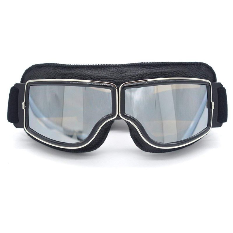 Leather Vintage Scooter Goggles Pilot Ski Sunglasses Helmet Eyewear