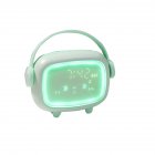 Led Alarm  Clock Charging Clock Multi-function Led Night Light Digital Alarm Clock Ordinary Style-Mint Green