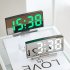 Led Digital Alarm Clock Large Display Electronic Curved Screen Desk Clock With Power Off Memory Function black shell green light