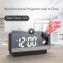 Led Digital Projection Alarm Clock Table Electronic Alarm Clock With 180 Degrees Time Projector Bedroom Bedside Clock black