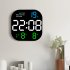 Led Digital Wall Clock 10 Level Adjustable Brightness Time Temperature Date Display RC Alarm Clock 3 color