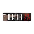 Led Digital Wall Clock Large Screen Wall-mounted Time Temperature Humidity Display Electronic Alarm Clock red