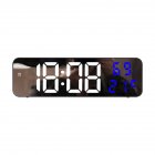 Led Digital Wall Clock Large Screen Wall-mounted Time Temperature Humidity Display Electronic Alarm Clock blue