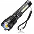 Led Flashlights Usb Rechargeable Outdoor Lighting Cob Work Light Emergency Spotlights with Tail Rope GT10