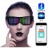 Led Party Glasses App Control Bluetooth Customized Languages Flashing USB Charge Luminous Eyewear Christmas Concert Light Toy  Black frame white light
