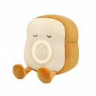 Led Soft Plush Toast Alarm Clock Light Delayed Light Off Dimmable Usb Charging
