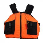 Life Vest with Whistle Swimming Boating Drifting Water Sports Jacket Polyester Adult Life Vest Jacket Orange_One size-adjustable size
