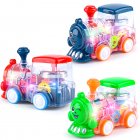 Light Up Transparent Car Toy For Kids 1:32 Electric Universal Inertia Car Toys With Colorful Moving Gears Music Light