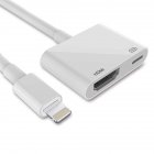 Lighting to HDMI HD Digital Audio AV Adapter with Charging Port for iOS white