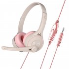 Lightweight Sy-g30 Universal Stereo Headset High-performance Noise Cancelling Ergonomic Design 3.5MM Wired Head-mounted Headphones Gray pink