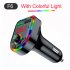Luminous Bluetooth compatible 5 0 Car  Fm  Transmitter Hands free Multi function Mp3 Player Wireless Receiver Usb Fast Charger black F6