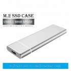 M.2 Ngff To USB 3.1 SSD Solid Aluminum Alloy Mobile  Hard  Disk Type-c Mobile Hard Disk Box Silver