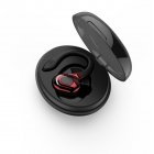 M-l8 Bluetooth-compatible Earphone With Charging Cabin Mini In-ear Business Sports Hanging Ear Headsets red
