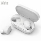 M1 Bluetooth-compatible  Headsets Wireless Earbuds, 5.0 Earphone Noise Cancelling Mic Compatible For Iphone Xiaomi Huawei Samsung White