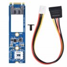 M2 to SATA M.2 NGFF SATA to 7Pin SATA Horizontal Adapter <span style='color:#F7840C'>Card</span> <span style='color:#F7840C'>Expansion</span> <span style='color:#F7840C'>Card</span> + 4Pin WinXP Win7 Win8 Power Cable blue